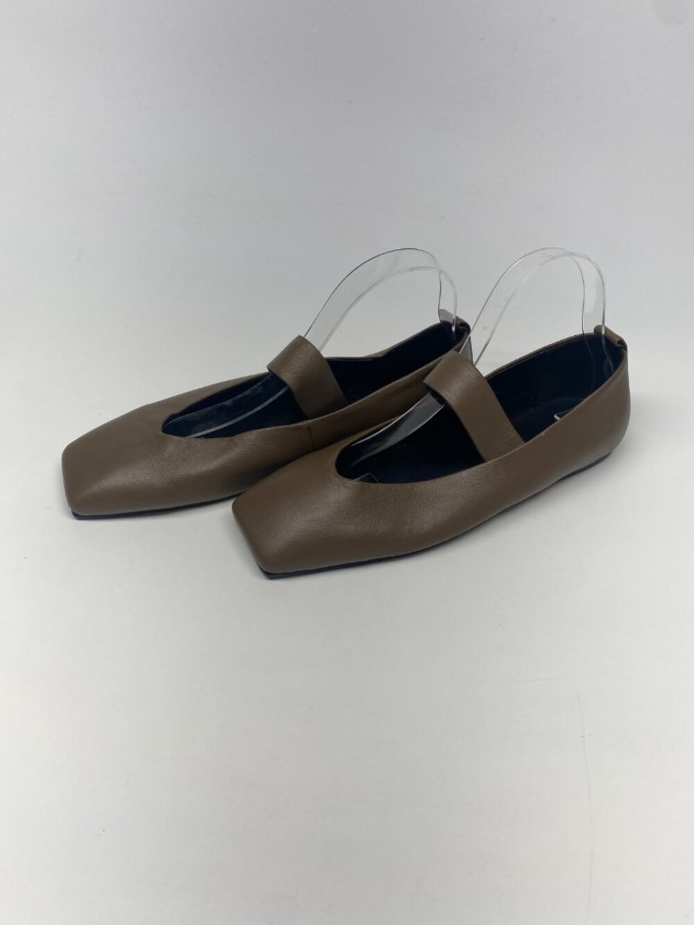 Tony Bianco Womens Hawaii Mary Jane Square Toe Brown Leather Flat Sz 9